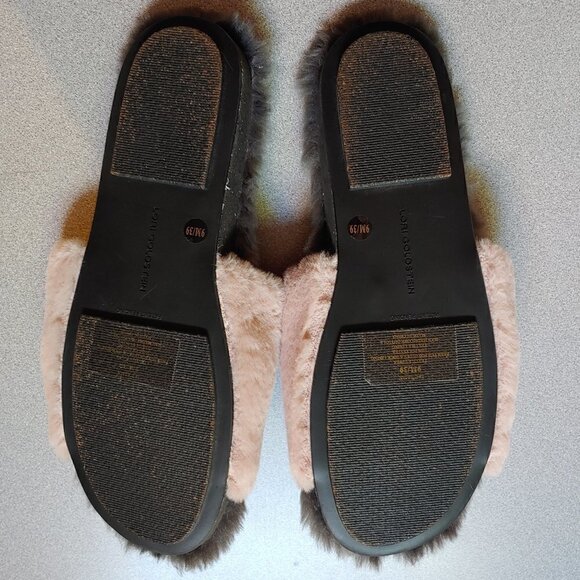 Lori Goldstein Dillian Faux Fur Lounge Slides Women's size 9 Pink & Black - Picture 3 of 7